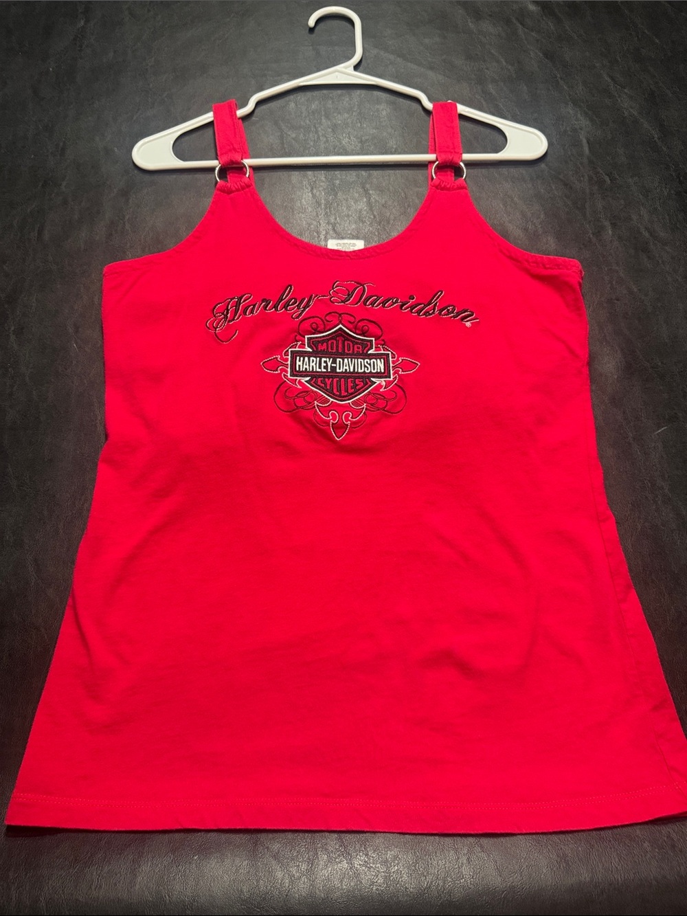 Harley-Davidson Bright Red Tank with Script Logo